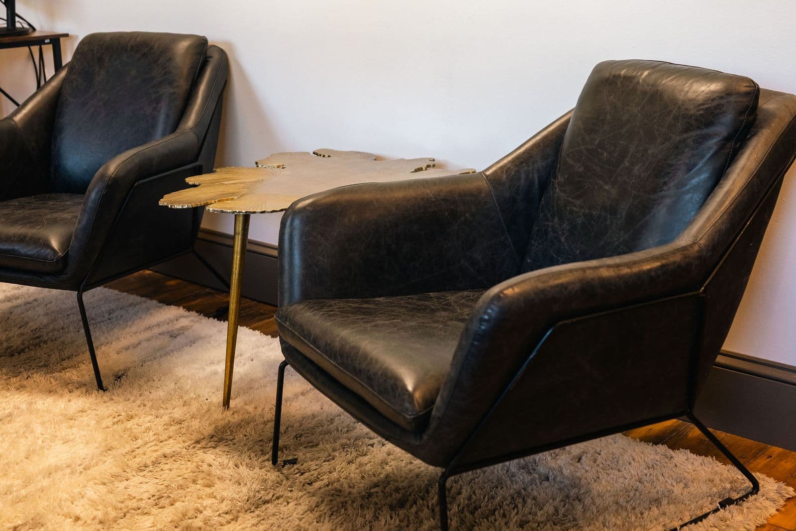 Two chairs set up for a one-to-one consultation