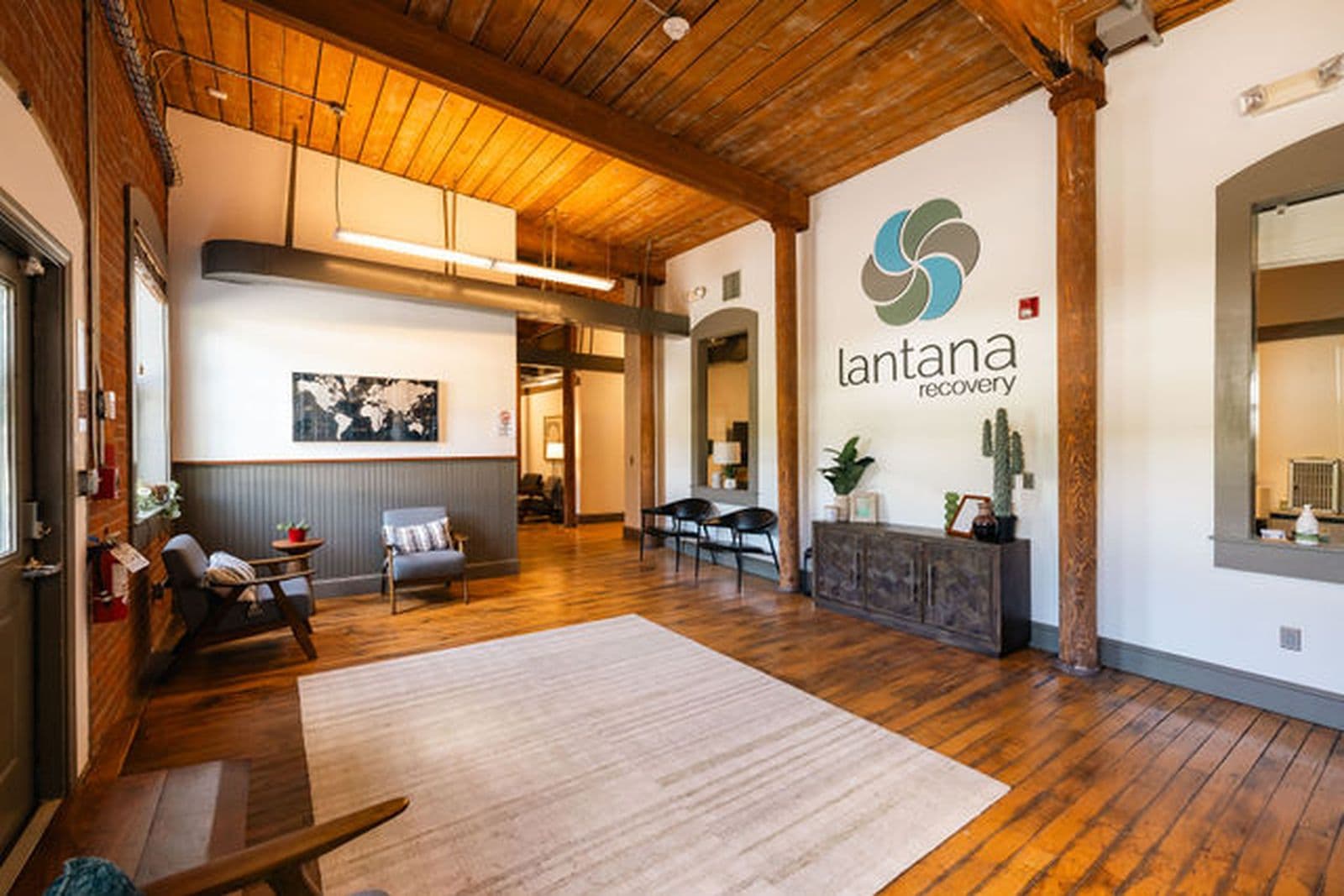 Reception area at Lantana Recovery's New Milford, CT center