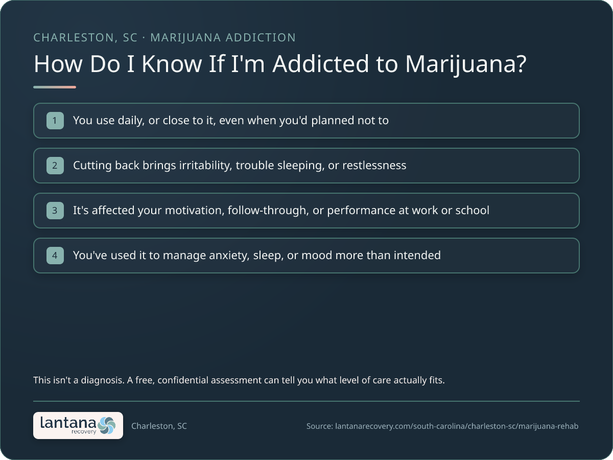 How do you know if you need Marijuana and Cannabis Addiction in Charleston? — a checklist infographic
