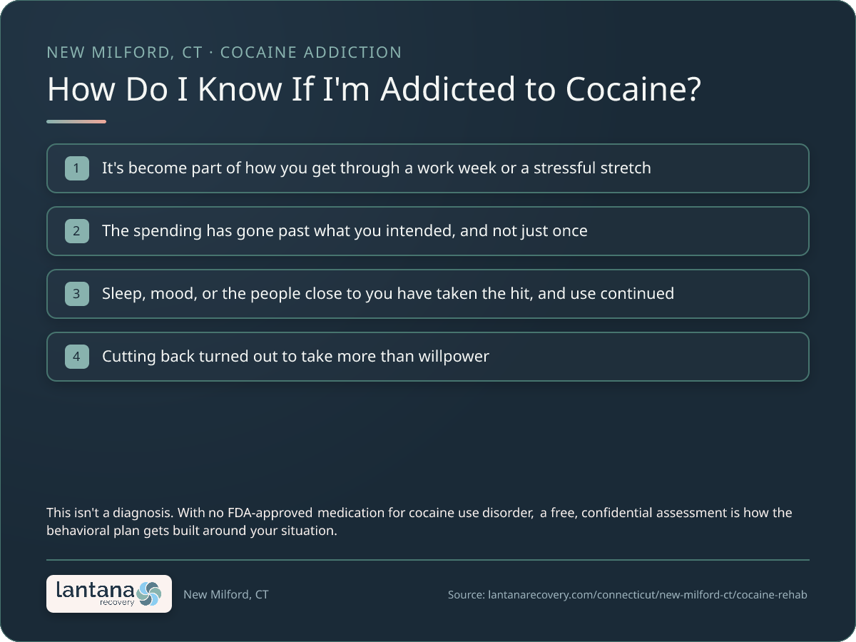 How do you know if you need Cocaine Addiction in New Milford? — a checklist infographic