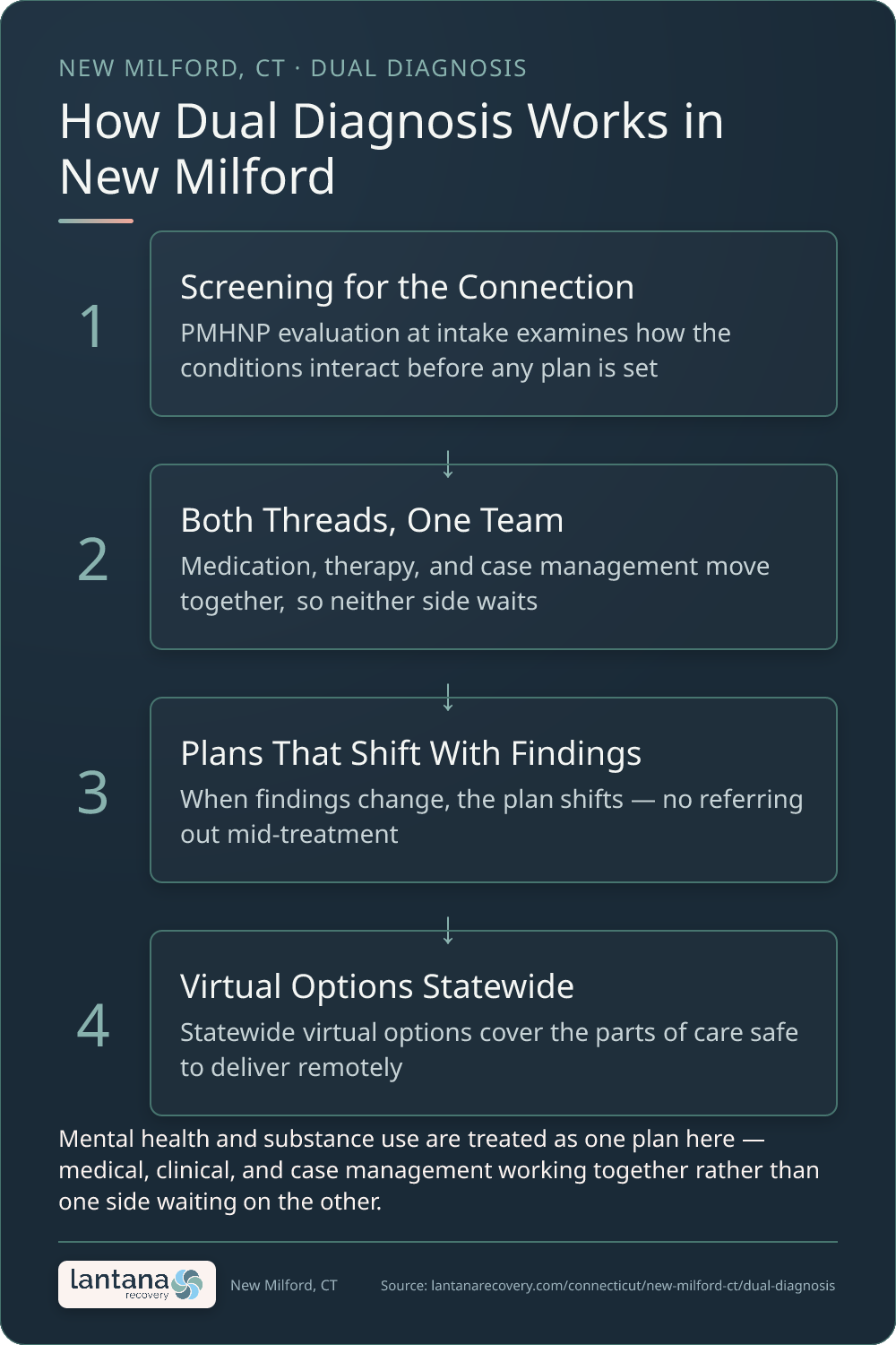 How Dual Diagnosis Treatment works in New Milford — an infographic
