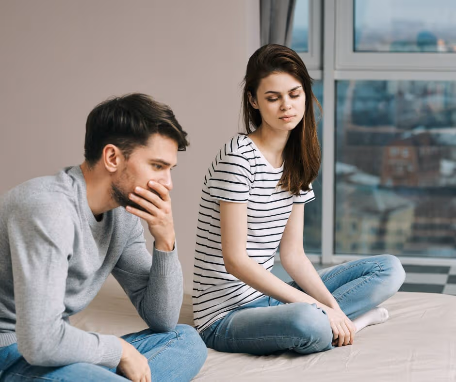 A man and a woman talking about how to support a partner's recovery journey