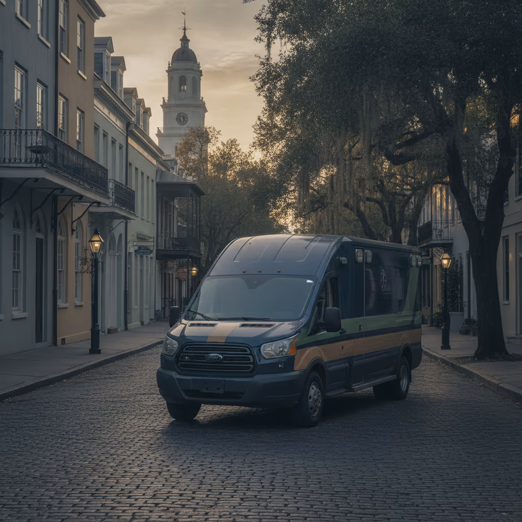 Charleston, South Carolina skyline at dusk