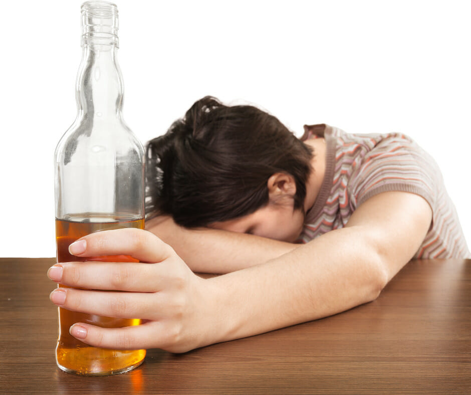 A person drinking alcohol and a person suffering from alcohol withdrawal symptoms