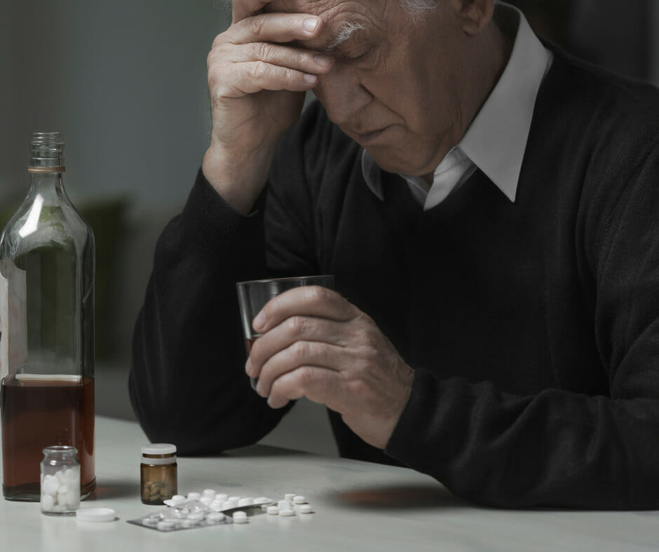 A person using self-assessment tools to identify alcohol use disorder